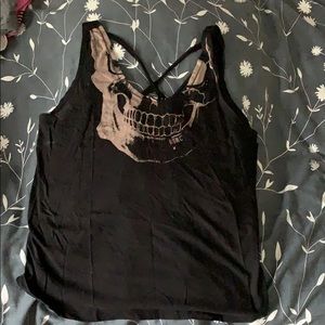 HD black skull tank